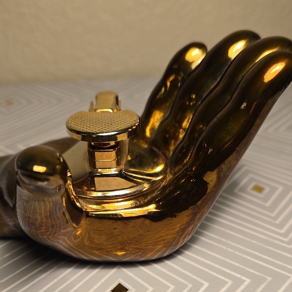 Luxurious Gold Hand Ligher Sculpture - Picture 2 of 7